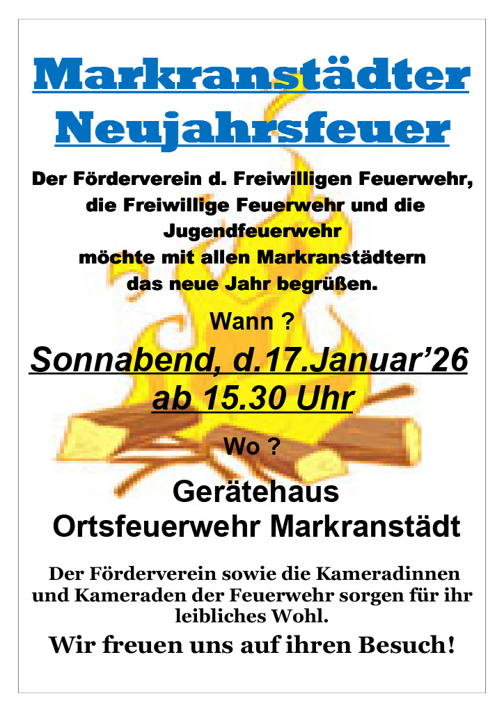 Markranstädter Neujahrsfeuer 2026
